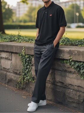 Ovadia New York Mens Black Polo Shirt